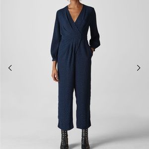 NWT Whistle navy wrap cropped jumpsuit